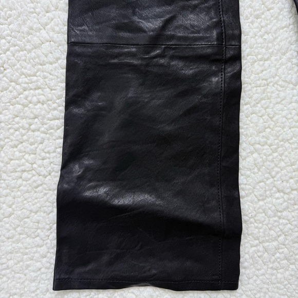 J Brand Black Lambskin Leather Bootcut Pants - Picture 4 of 12